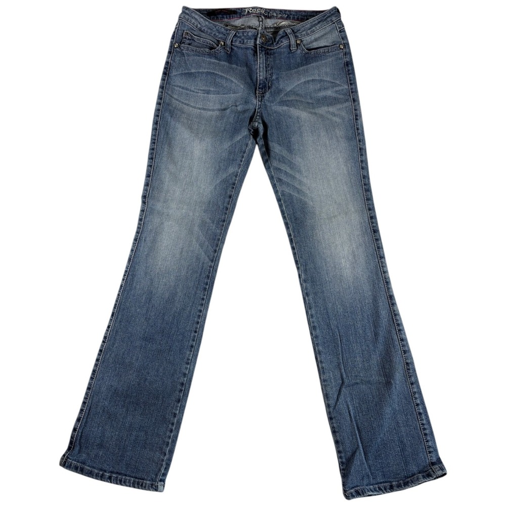 Wrangler Rock 47 Bootcut Jeans Womens‎ 11x34 Blue Cotton Embroidered Rhinestone